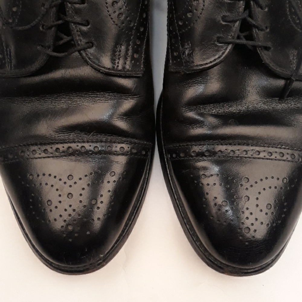 ALLEN EDMONDS Sanford Black Leather Sz 10 D Mens Dress Shoes